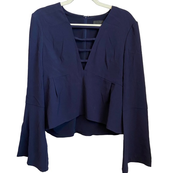 INTERMIX Tops - Intermix Nena Blue Bell Sleeve Top Blouse Size Large